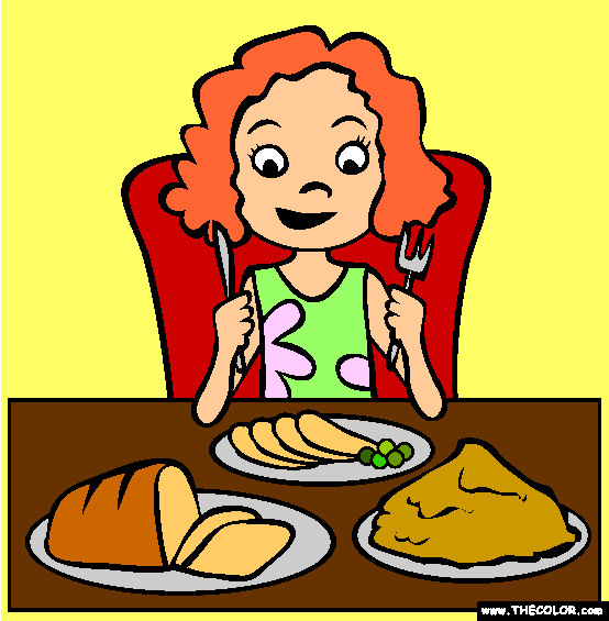 Easter Dinner Coloring Page