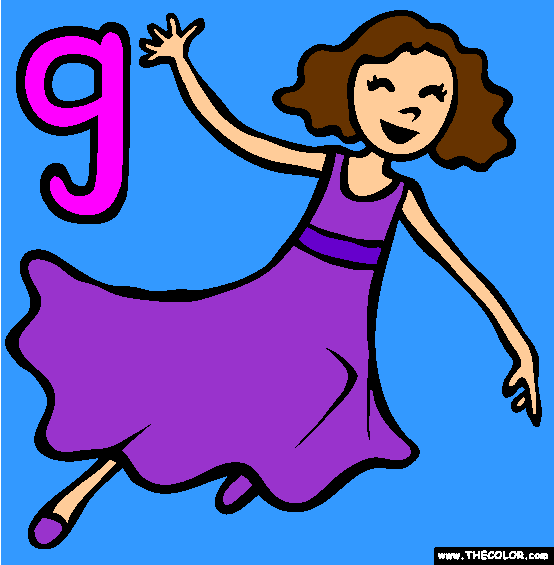 The Letter G Online Alphabet Coloring Page