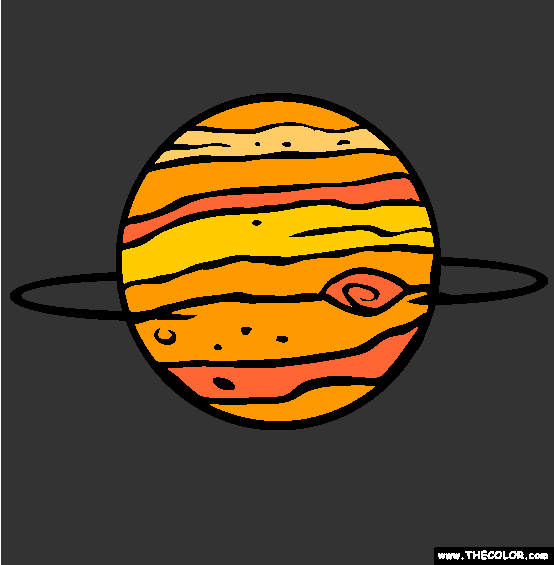 Planet Jupiter Online Coloring Page