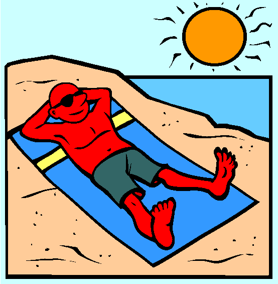 Sunbathing Coloring Page