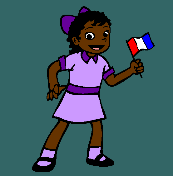 Bastille Day French Flag Waving Coloring Page