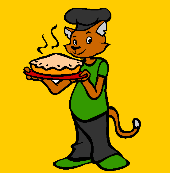 Cat The Baker Coloring Page
