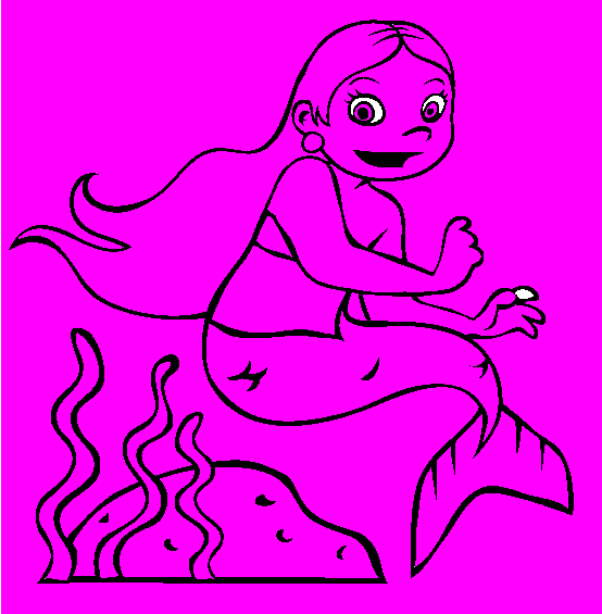 Little Mermaid Girl Coloring Page