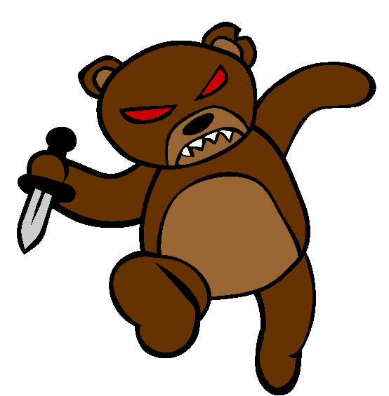 Halloween Scary Evil Bear Online Coloring Page