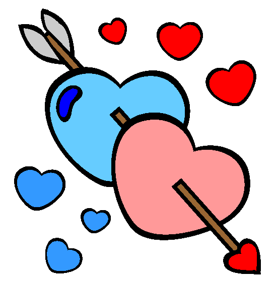 Arrow Hearts Valentines Day Online Coloring Page