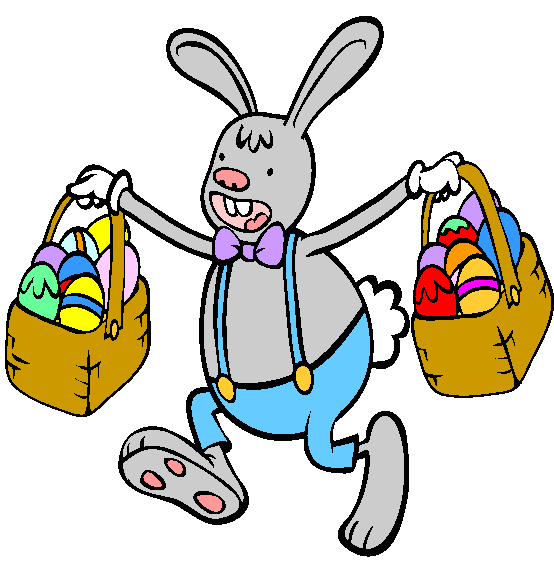 Easter Bunny with Easter Eggs Coloring Page