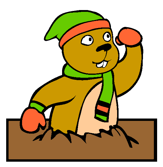Groundhog Day Coloring Page looking for shadow