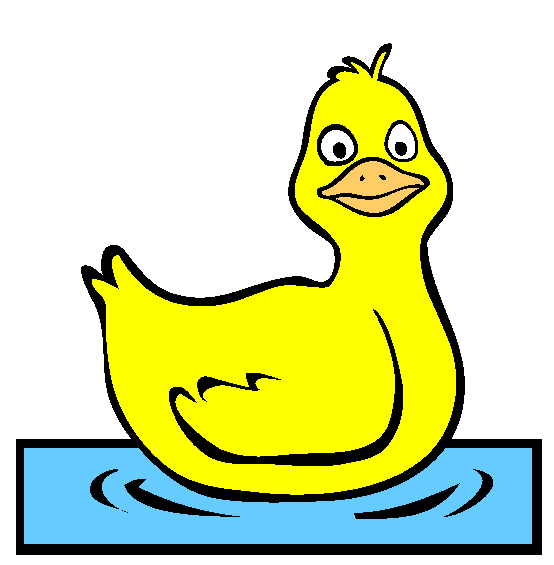 Duck Swimming Coloring Page