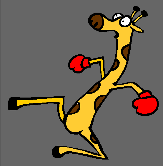 Kickboxing Giraffe Coloring Page