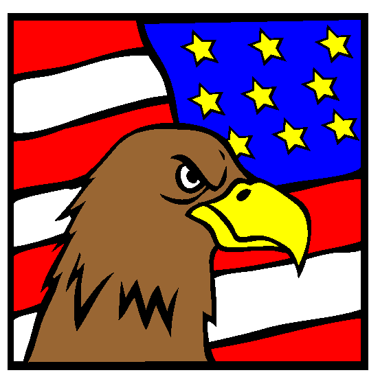 American Bald Eagle Flag Online Coloring Page