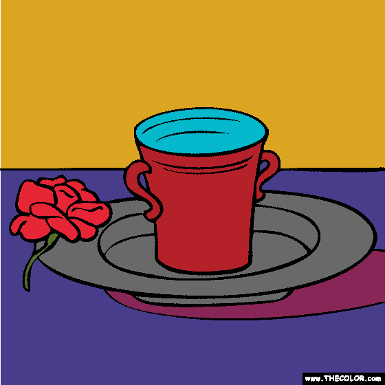 Francisco de Zurbarán - Cup of Water Rose Coloring