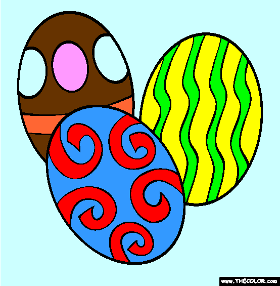 Painted Easter Eggs Coloring Page