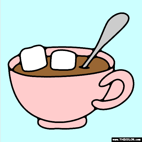 Hot Cocoa Coloring Page