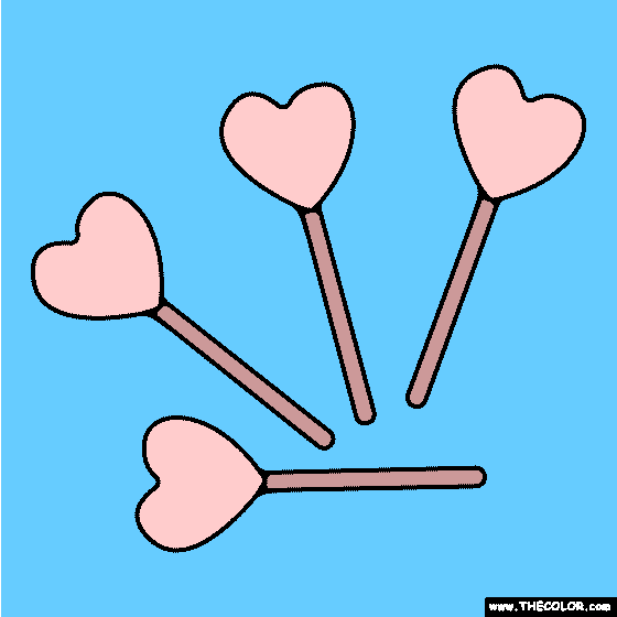 Heart Lollipops Coloring Page