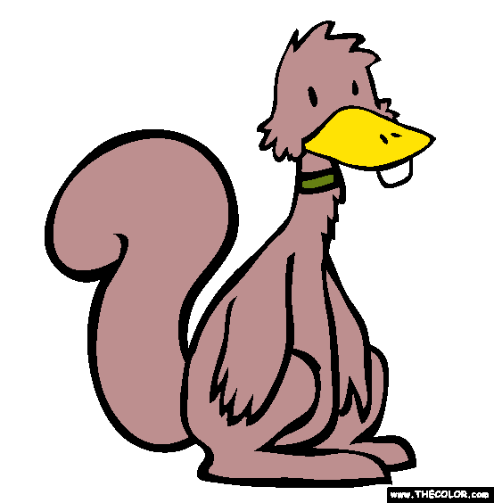 Duck Squirrel Coloring Page