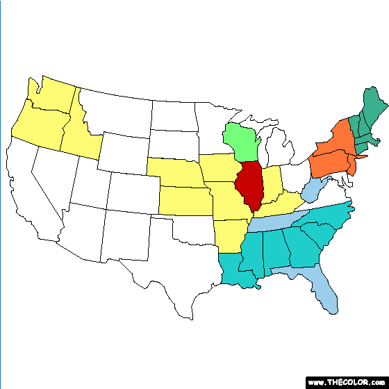 United States Map Coloring Page