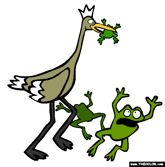 The Frogs Desiring A King Coloring Page