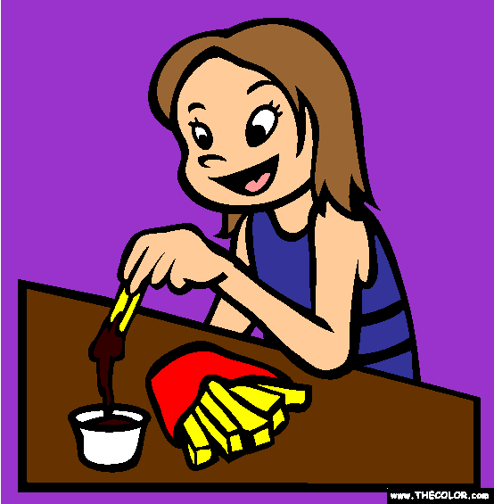 Chocolate Fries Coloring Page