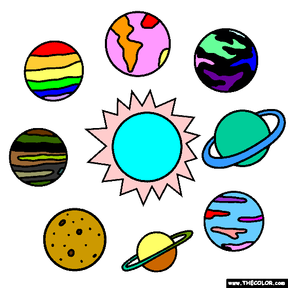 Solar System Coloring Page