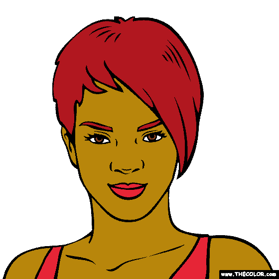 Rihanna Coloring Page
