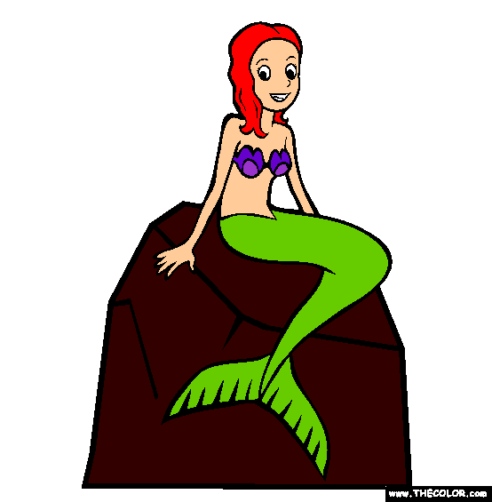 Mermaid Girl Coloring Page