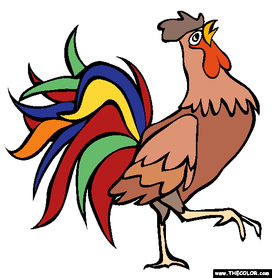 Strutting Rooster Coloring Page