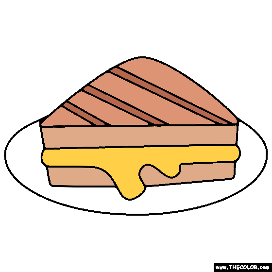 Grilled Cheese Sandwich Coloring Page