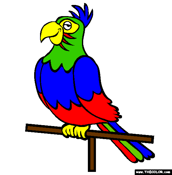 Perched Parrot Coloring Page