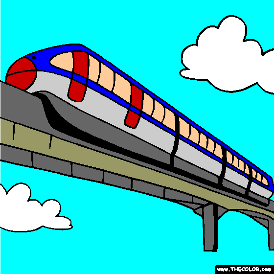 Monorail Online Coloring Page