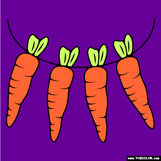 Carrot Garland Coloring Page