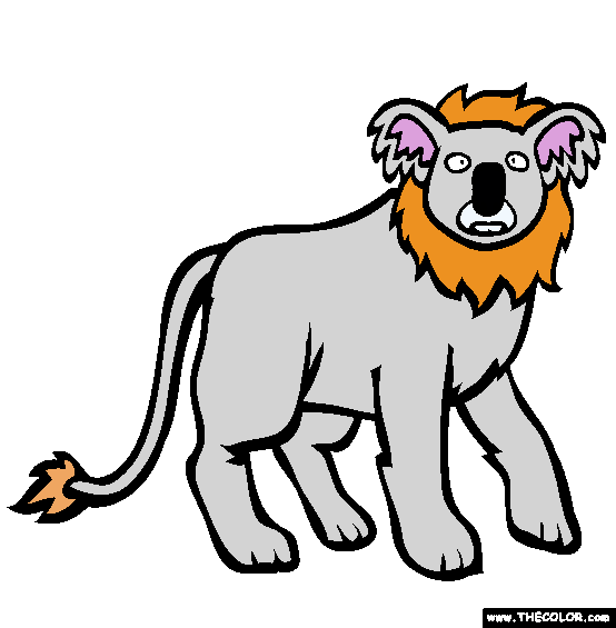 Koala Lion Coloring Page