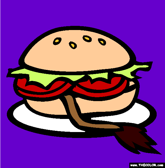 Oxtail Burger Coloring Page