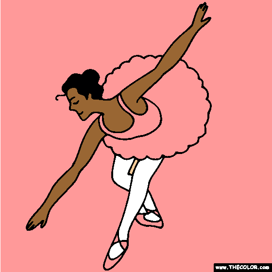 Graceful Ballet Dancer Coloring Page