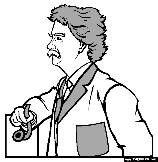 Mark Twain Coloring Page
