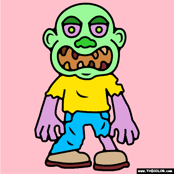 Zombie Coloring Page