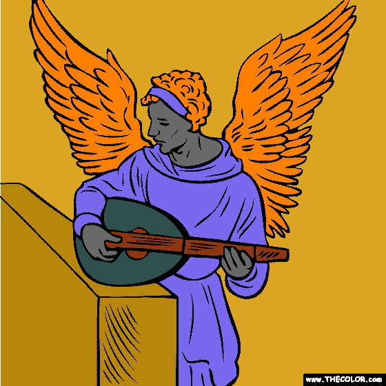 Albrecht Durer - Winged Man painting Coloring Page