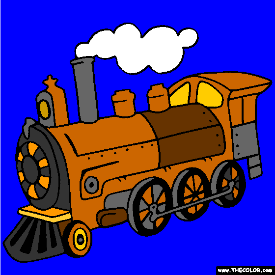 Steam Locomotive Train Online Coloring Page
