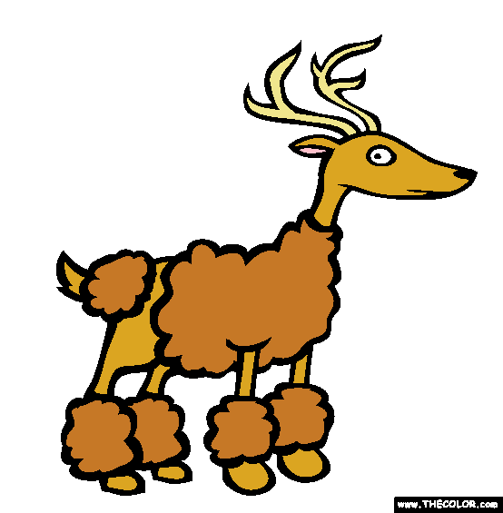 Deer Poodle Coloring Page