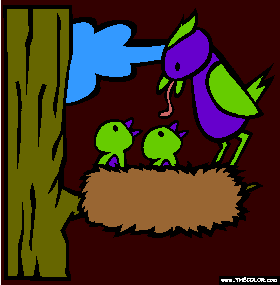 Baby Birds Coloring Page