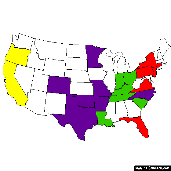 United States Map Coloring Page