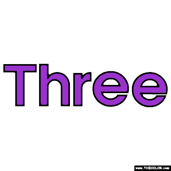 Word Three Coloring Page