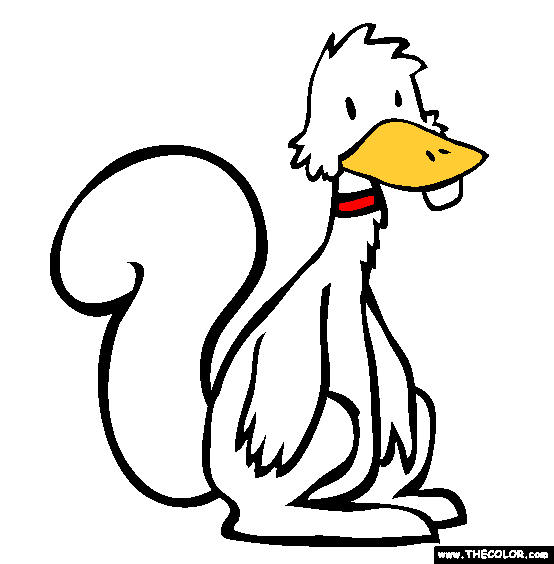 Duck Squirrel Coloring Page