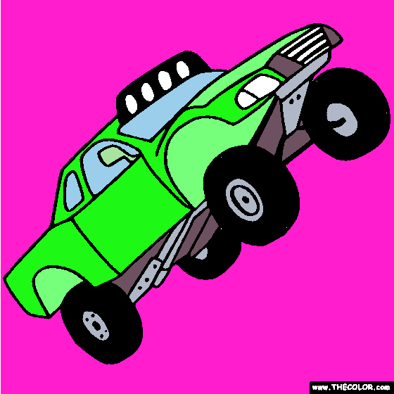 4 by 4 truck Online Coloring Page