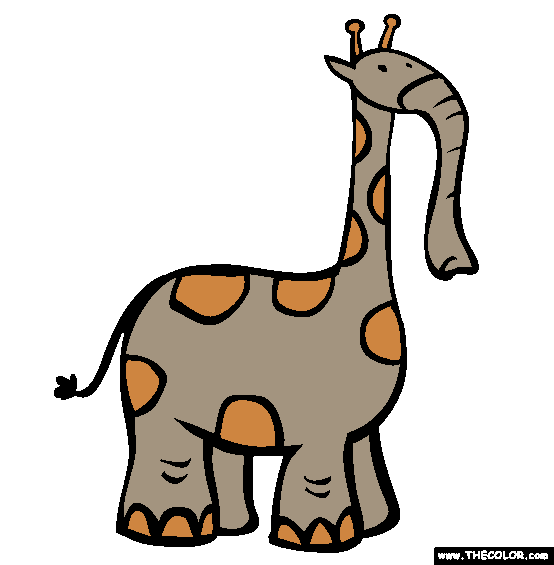 Elephant Giraffe Coloring Page
