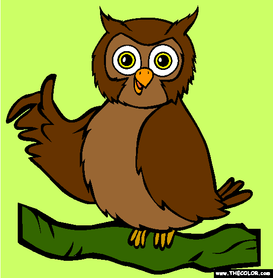 Perched Owl Coloring Page