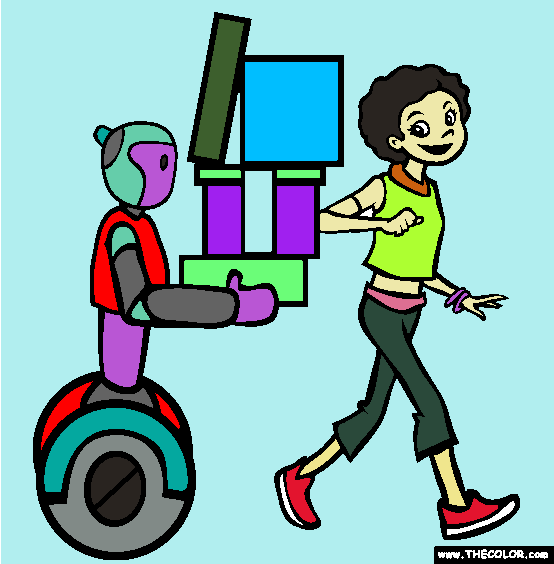 Robot Assistant Coloring Page