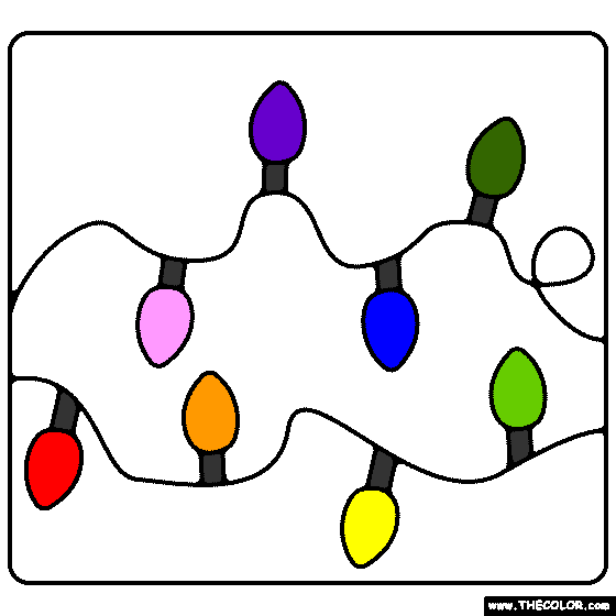 Christmas Lights Coloring Page