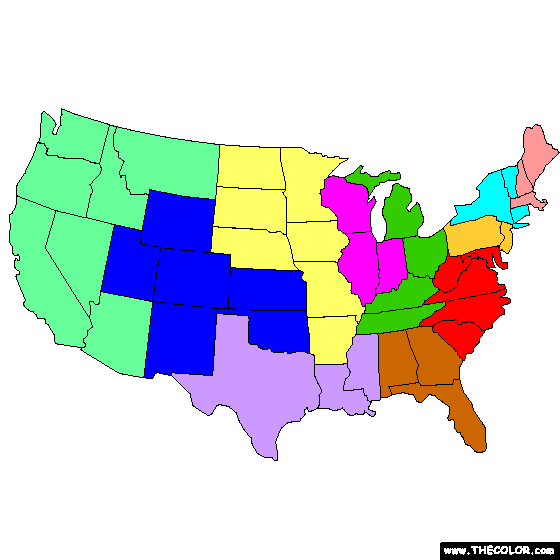 United States Map Coloring Page