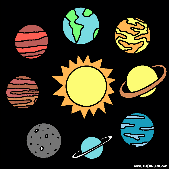 Solar System Coloring Page