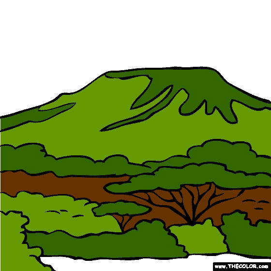 Mount Kilimanjaro, Tanzania coloring page